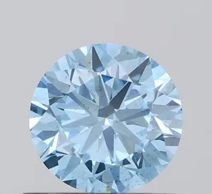 0.58ct ROUND Fancy Vivid Blue VS2 Coloured Lab diamond