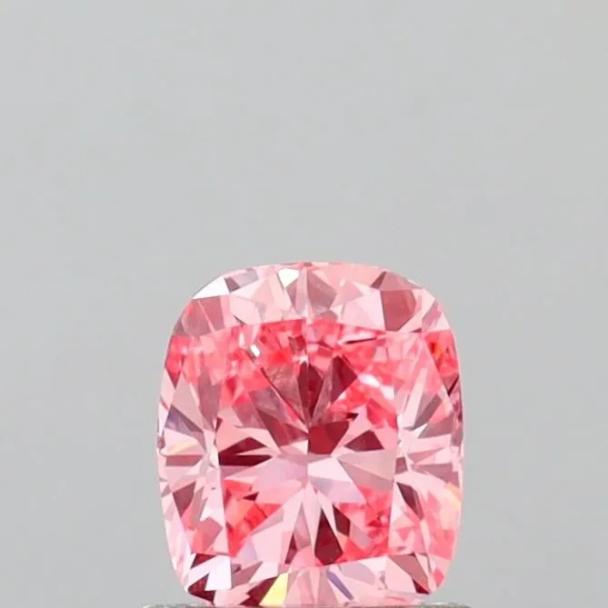 0.94ct CUSHION Fancy Vivid Pink VVS2 Coloured Lab diamond