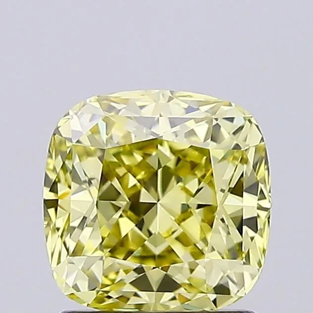 1.27ct CUSHION Fancy Yellow VVS2 Coloured Lab diamond