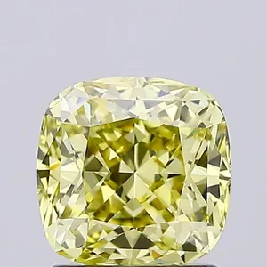 1.27ct CUSHION Fancy Yellow VVS2 Coloured Lab diamond