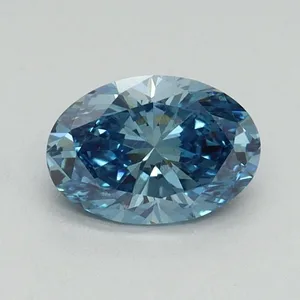0.72ct OVAL Fancy Vivid Blue VS2 Coloured Lab diamond