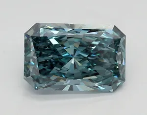 1.3ct RADIANT Fancy Vivid Green Blue VS1 Coloured Lab diamond