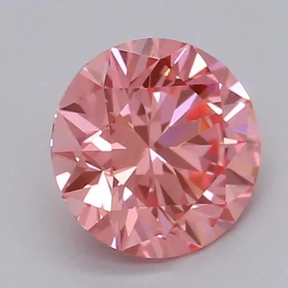 0.52ct ROUND Fancy Vivid Pink VVS2 Coloured Lab diamond