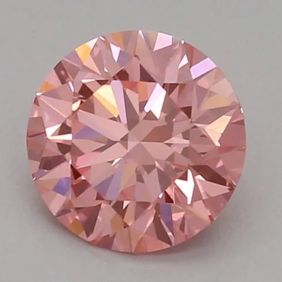 0.54ct ROUND Fancy Vivid Pink VVS2 Coloured Lab diamond