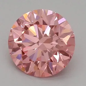 0.54ct ROUND Fancy Vivid Pink VVS2 Coloured Lab diamond