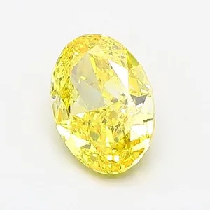1.01ct OVAL Fancy Vivid Yellow VVS2 Coloured Lab diamond