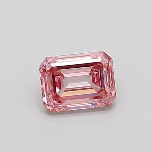 0.4ct EMERALD Fancy Intense Pink VS1 Coloured Lab diamond