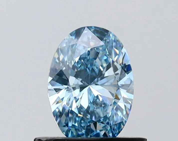 0.73ct OVAL Fancy Vivid Blue VVS2 Coloured Lab diamond