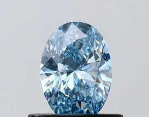0.73ct OVAL Fancy Vivid Blue VVS2 Coloured Lab diamond
