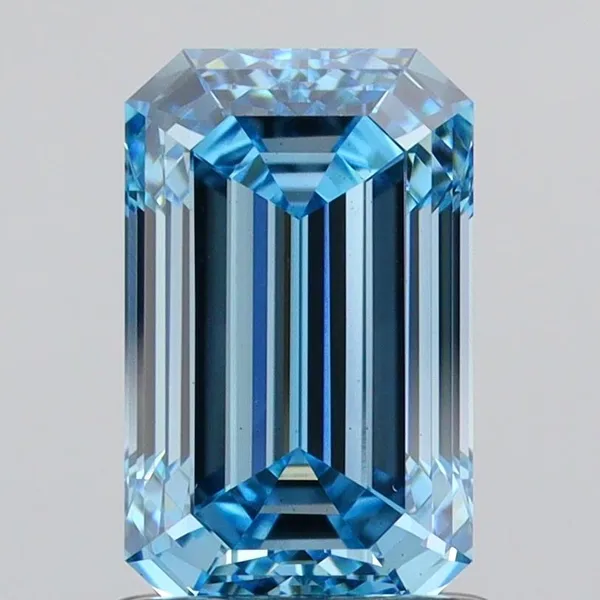 1.71ct EMERALD Fancy Vivid Blue VS2 Coloured Lab diamond