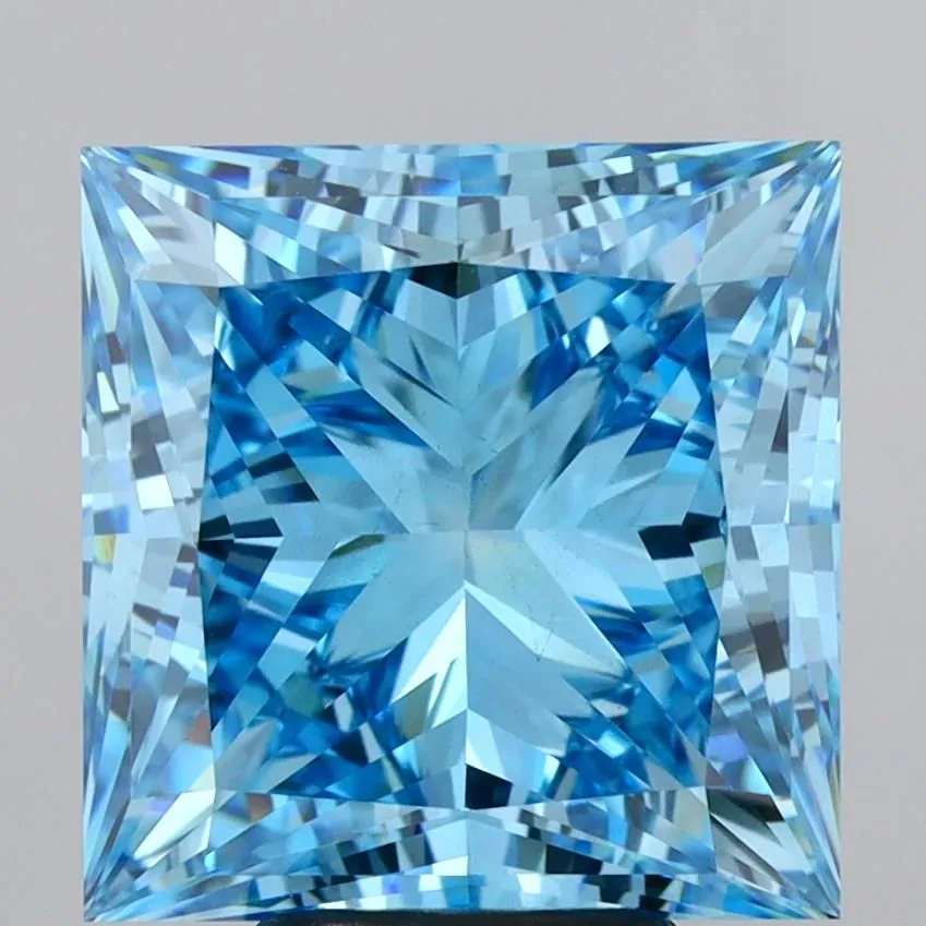 7.01ct PRINCESS Fancy Vivid Blue VS1 Coloured Lab diamond