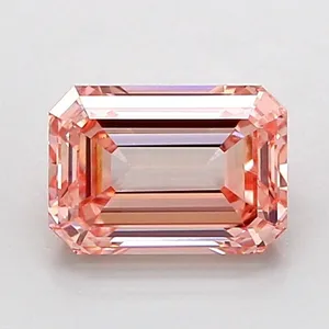 1.26ct EMERALD Fancy Intense Pink VS1 Coloured Lab diamond