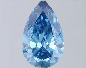 0.9ct PEAR Fancy Vivid Blue VVS2 Coloured Lab diamond