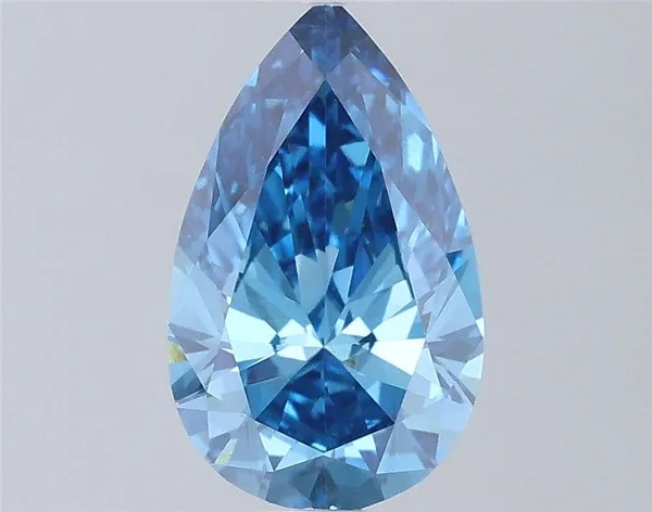 0.9ct PEAR Fancy Vivid Blue VVS2 Coloured Lab diamond