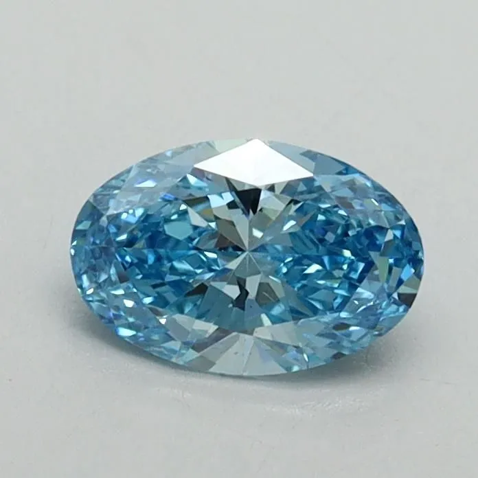 0.58ct OVAL Fancy Vivid Blue VS2 Coloured Lab diamond