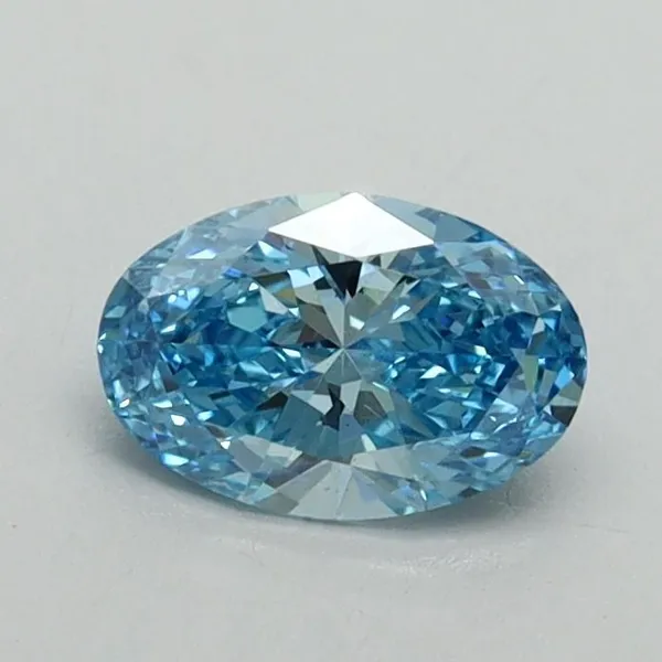 0.58ct OVAL Fancy Vivid Blue VS2 Coloured Lab diamond