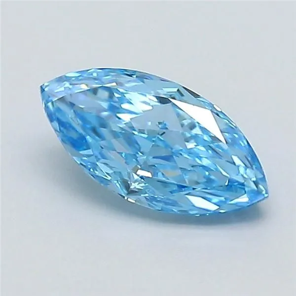 0.71ct MARQUISE Fancy Vivid Blue VVS1 Coloured Lab diamond