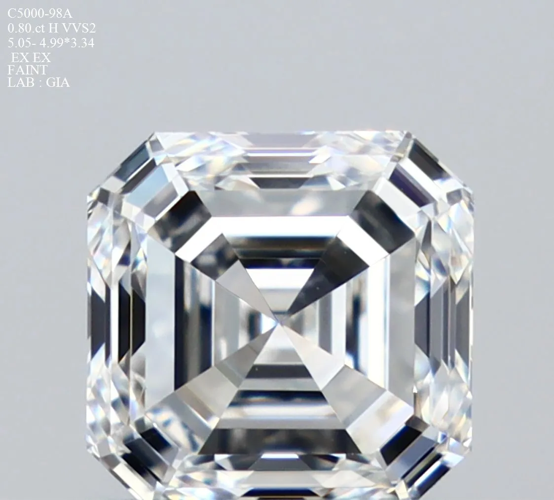 0.80ct EMERALD H VVS2 Natural diamond