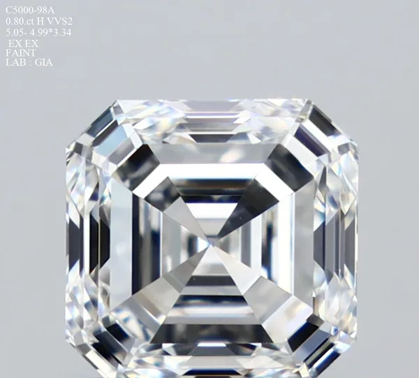 0.8ct EMERALD H VVS2 Natural diamond