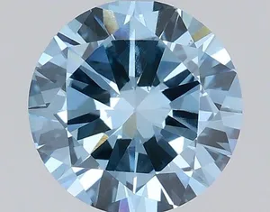 0.9ct ROUND Fancy Vivid Blue VS1 Coloured Lab diamond