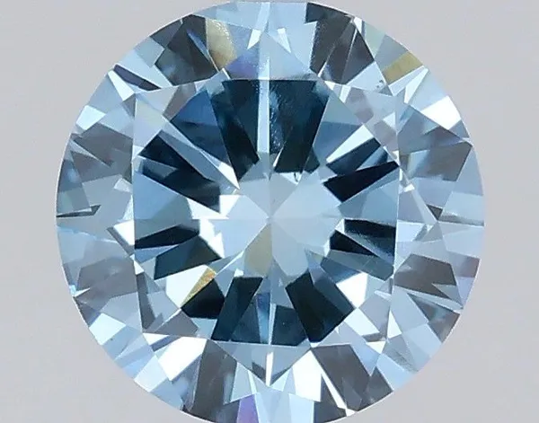 0.9ct ROUND Fancy Vivid Blue VS1 Coloured Lab diamond