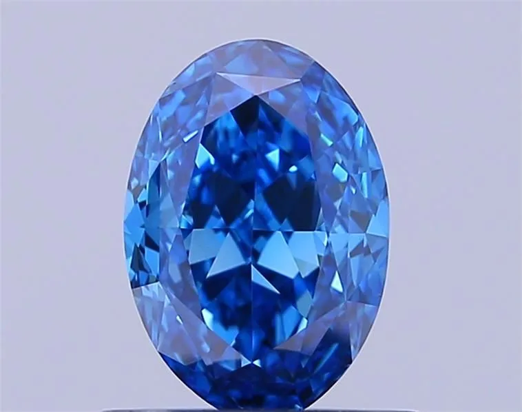 0.84ct OVAL Fancy Vivid Blue VS1 Coloured Lab diamond