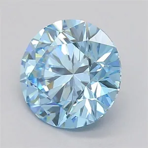0.7ct ROUND Fancy Vivid Blue VVS2 Coloured Lab diamond