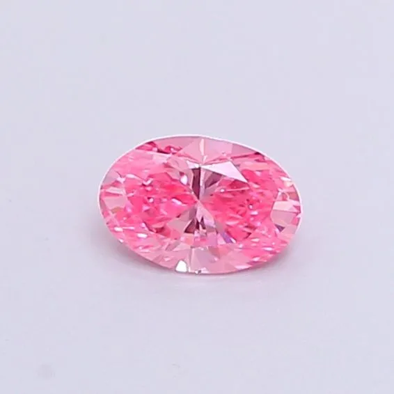 0.3ct OVAL Fancy Vivid Pink VVS2 Coloured Lab diamond