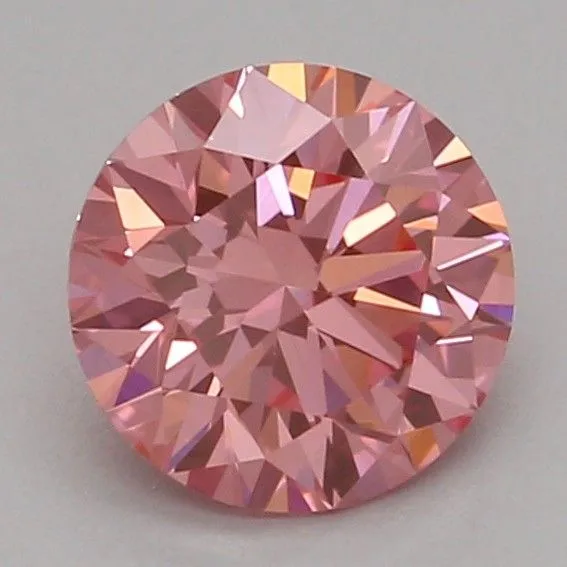 0.52ct ROUND Fancy Vivid Pink VVS2 Coloured Lab diamond
