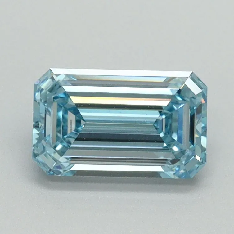 1.06ct EMERALD Fancy Intense Blue VVS2 Coloured Lab diamond