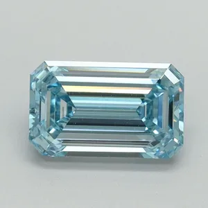 1.06ct EMERALD Fancy Intense Blue VVS2 Coloured Lab diamond