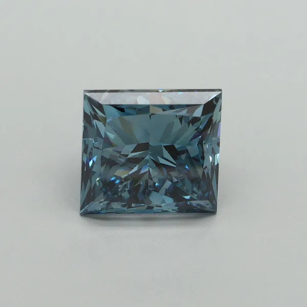 5.05ct PRINCESS Fancy Vivid Blue SI1 Coloured Lab diamond