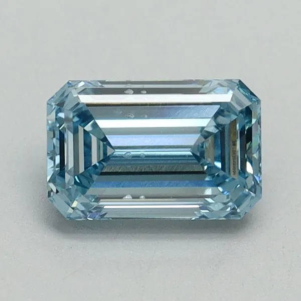1ct EMERALD Fancy Vivid Blue SI1 Coloured Lab diamond