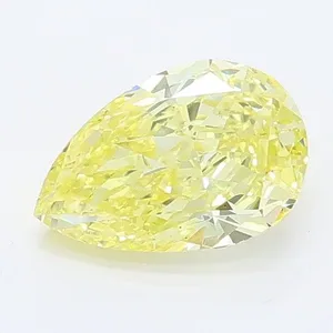 0.93ct PEAR Fancy Intense Yellow VS2 Coloured Lab diamond