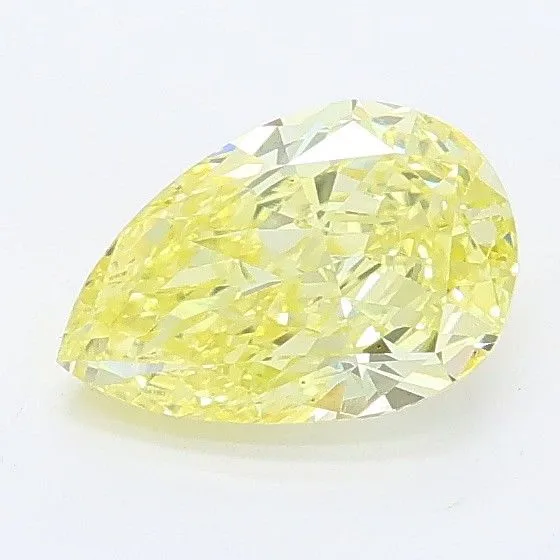 0.93ct PEAR Fancy Intense Yellow VS2 Coloured Lab diamond