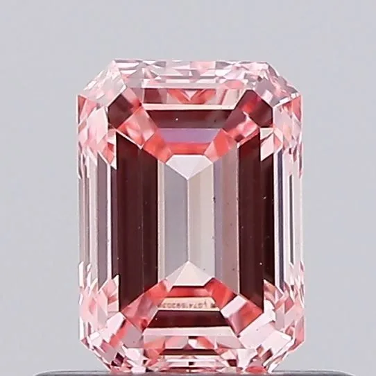 0.52ct EMERALD Fancy Intense Pink VS2 Coloured Lab diamond