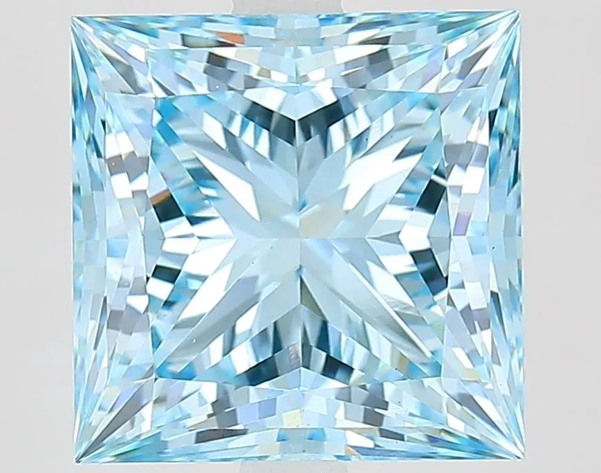 5.51ct PRINCESS Fancy Vivid Blue VS1 Coloured Lab diamond