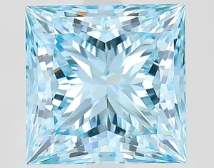 5.51ct PRINCESS Fancy Vivid Blue VS1 Coloured Lab diamond