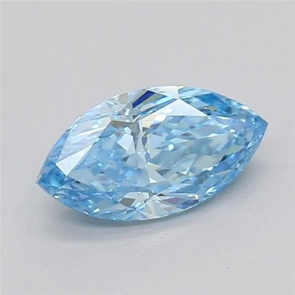0.45ct MARQUISE Fancy Vivid Blue VVS2 Coloured Lab diamond