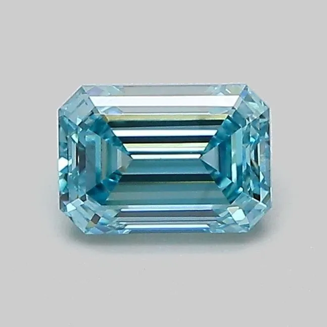 0.72ct EMERALD Fancy Vivid Blue VS1 Coloured Lab diamond