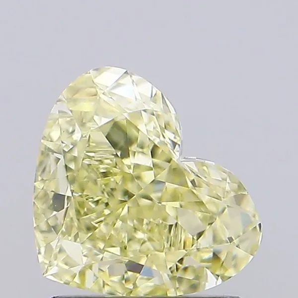 1.31ct HEART Fancy Light Yellow VVS2 Coloured Lab diamond