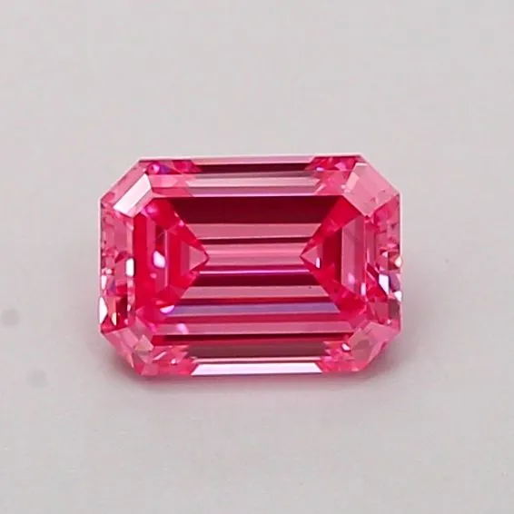 0.52ct EMERALD Fancy Vivid Pink VS2 Coloured Lab diamond