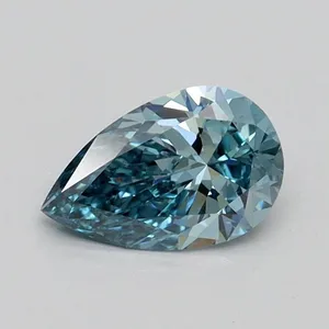 0.56ct PEAR Fancy Intense Greenish Blue VS1 Coloured Lab diamond
