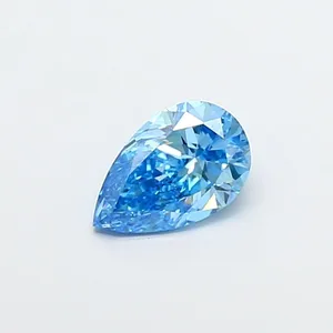 0.9ct PEAR Fancy Vivid Blue VS2 Coloured Lab diamond