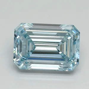 1.08ct EMERALD Fancy Intense Blue VVS2 Coloured Lab diamond