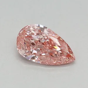 0.38ct PEAR Fancy Vivid Pink VS1 Coloured Lab diamond