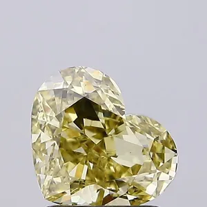 1.54ct HEART Fancy Yellow VS1 Coloured Lab diamond
