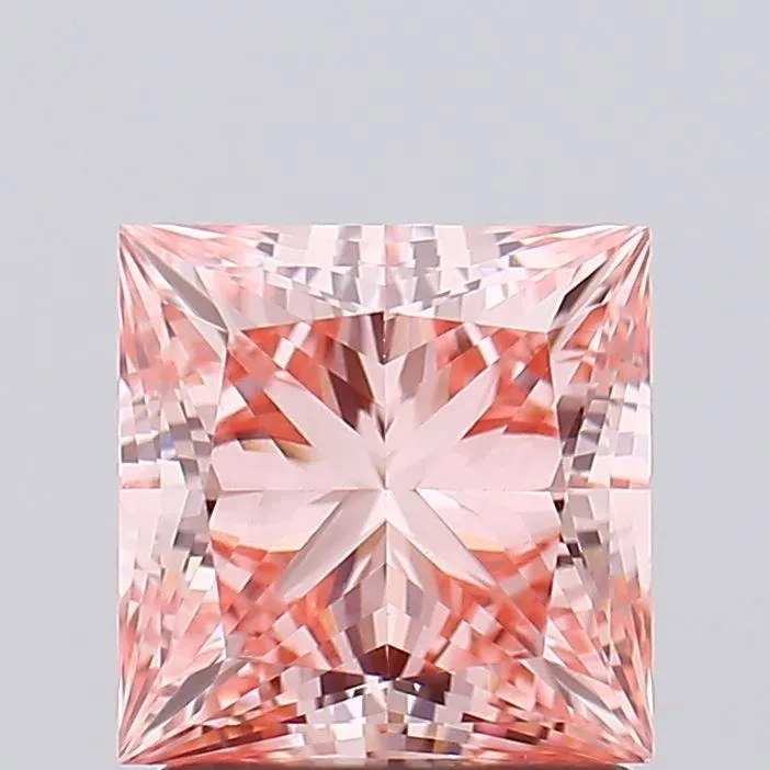 1.56ct PRINCESS Fancy Vivid Pink VS1 Coloured Lab diamond