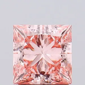 1.56ct PRINCESS Fancy Vivid Pink VS1 Coloured Lab diamond
