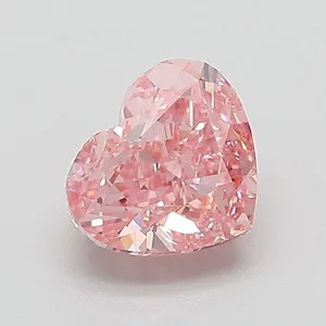 1.07ct HEART Fancy Vivid Pink VVS2 Coloured Lab diamond